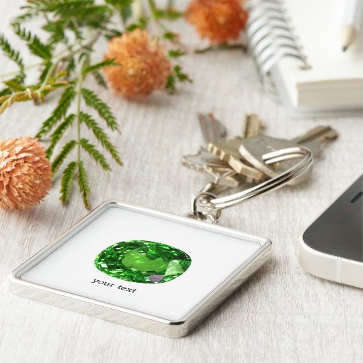 Emerald Gemstone, grün Schlüsselanhänger (Seite)