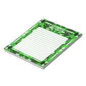 Emerald Gemstone Lined Personalisiert Notizblock (Rotiert)