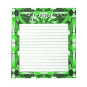 Emerald Gemstone Lined Personalisiert Notizblock (Vorderseite)