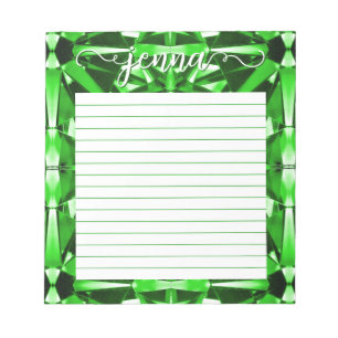 Emerald Gemstone Lined Personalisiert Notizblock