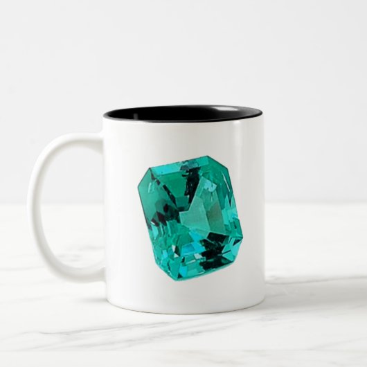 Emerald Gemstone printed on Zweifarbige Tasse (Links)
