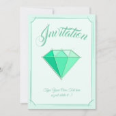 Emerald Gemstone. Schmuck. 55 Hochzeitstag Einladung (Vorderseite)