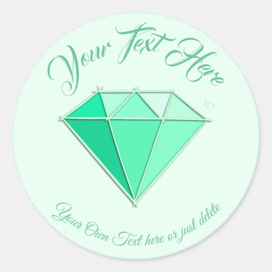 Emerald Gemstone. Schmuck. 55 Hochzeitstag Runder Aufkleber (Vorderseite)