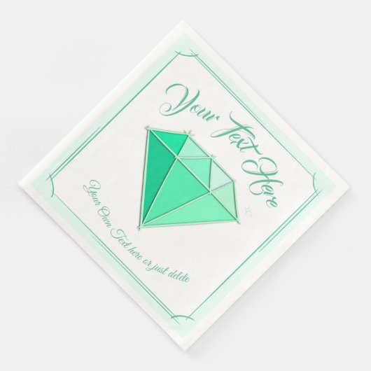 Emerald Gemstone. Schmuck. 55 Hochzeitstag Serviette (Ecke)