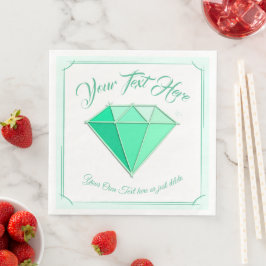 Emerald Gemstone. Schmuck. 55 Hochzeitstag Serviette