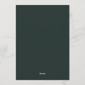 Emerald Gilded Floral Wedding Einladung (Rückseite)