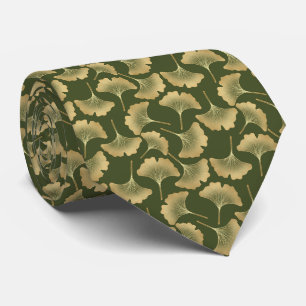 Emerald Ginkgo Eleganz – Luxus Gold Botanical 12 Krawatte