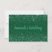 Emerald Glitz Glitzer Bridesmaid Card Einladung (Rückseite)