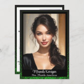 Emerald Glitz Pageant Autograph Cards Einladung (Vorne/Hinten)