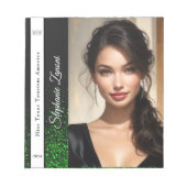 Emerald Glitz Pageant Autograph Pad Notizblock (Vorderseite)