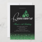 Emerald Glitzer, Einladungen von Quinceanera (Vorderseite)