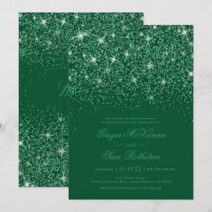 Emerald Glitzer Hochzeitseinladungen Einladung
