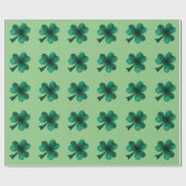 Emerald Glitzern Kleeblatt Clover Weise grün Geschenkpapier (Flach)