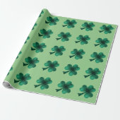 Emerald Glitzern Kleeblatt Clover Weise grün Geschenkpapier (Ungerollt)