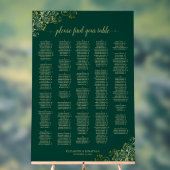 Emerald & Gold 300 Name Alphabetical Seating Chart Acrylschild (Neutral)