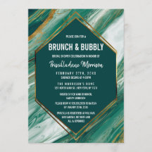 Emerald Gold Abstrakt Agate Marble Brunch Bubbly