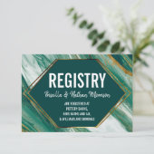 Emerald Gold Abstrakt Agate Marble Gift Registry Begleitkarte (Stehend Vorderseite)