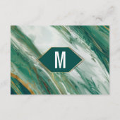 Emerald Gold Abstrakt Agate Marble Gift Registry Begleitkarte (Rückseite)