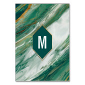 Emerald Gold Abstrakt Agate Marble Tischnummer (Rückseite)