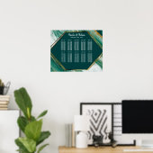 Emerald Gold Abstrakt Agate Marmorkarte Poster (Heimbüro)