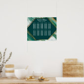 Emerald Gold Abstrakt Agate Marmorkarte Poster (Küche)