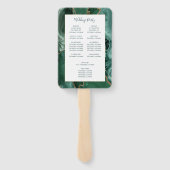 Emerald Gold Agate Green Script Wedding Program Fächer (Rückseite)