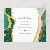 Emerald Gold Agate - Hochzeit SPAREN DATENSCHUTZ Flyer (Vorne)