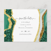Emerald Gold Agate - Hochzeit SPAREN DATENSCHUTZ Postkarte (Vorderseite)