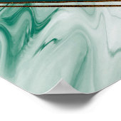 Emerald Gold Agate Marble Unplugged Zeremonie Poster (Ecke)