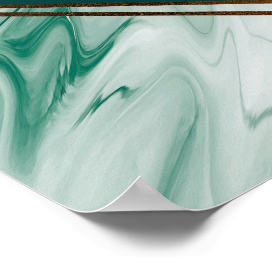 Emerald Gold Agate Marble Unplugged Zeremonie Poster (Ecke)