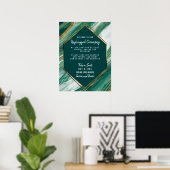 Emerald Gold Agate Marble Unplugged Zeremonie Poster (Heimbüro)
