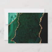 Emerald Gold Agate Meetings Optionen Dunkle Hochze RSVP Karte (Rückseite)