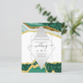 Emerald Gold AGATE - Moderne Einladung zur Hochzei (Stehend Vorderseite)