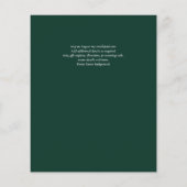 Emerald Gold AGATE - Moderne Einladung zur Hochzei (Rückseite)