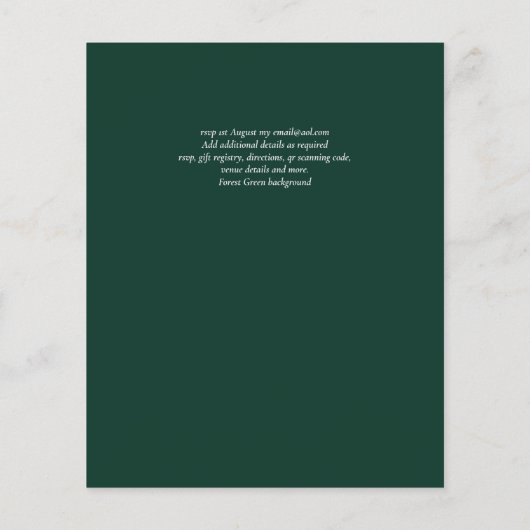Emerald Gold AGATE - Moderne Hochzeit Flyer (Hinten)