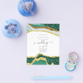 Emerald Gold AGATE - Moderne Hochzeit Flyer (Einzeln)