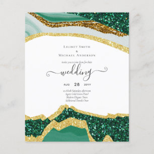Emerald Gold AGATE - Moderne Hochzeit Flyer