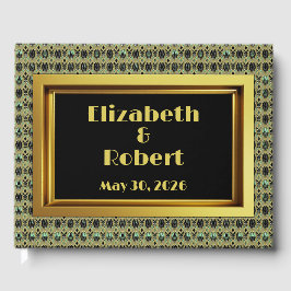 Emerald & Gold Art Deco Gästebuch