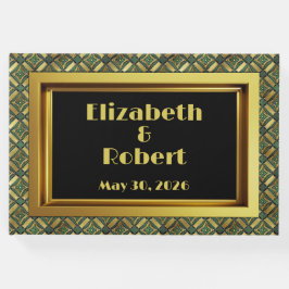 Emerald & Gold Art Deco Gästebuch