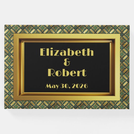 Emerald & Gold Art Deco Gästebuch (Vorderseite)