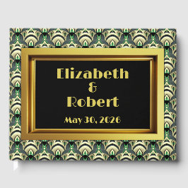 Emerald & Gold Art Deco Gästebuch