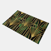 Emerald-Gold Art Deco Glamour Fußmatte (Schrägansicht)