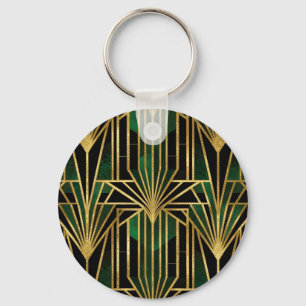 Emerald-Gold Art Deco Glamour Schlüsselanhänger