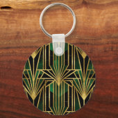 Emerald-Gold Art Deco Glamour Schlüsselanhänger (Vorderseite)