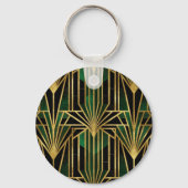 Emerald-Gold Art Deco Glamour Schlüsselanhänger (Rückseite)