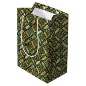 Emerald & Gold Art Deco Mittlere Geschenktüte (Rückseite Schrägansicht)