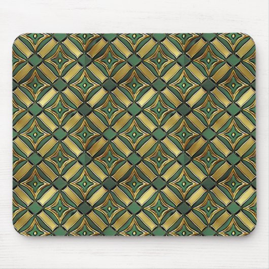 Emerald & Gold Art Deco Mousepad (Vorne)
