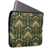 Emerald Gold Art Deco Pattern Laptopschutzhülle (Vorne Rechts)