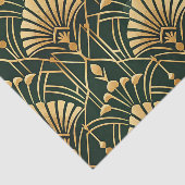 Emerald Gold Art Deco Pattern Seidenpapier (Ausschnitt)