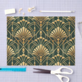 Emerald Gold Art Deco Pattern Seidenpapier (Handwerk)